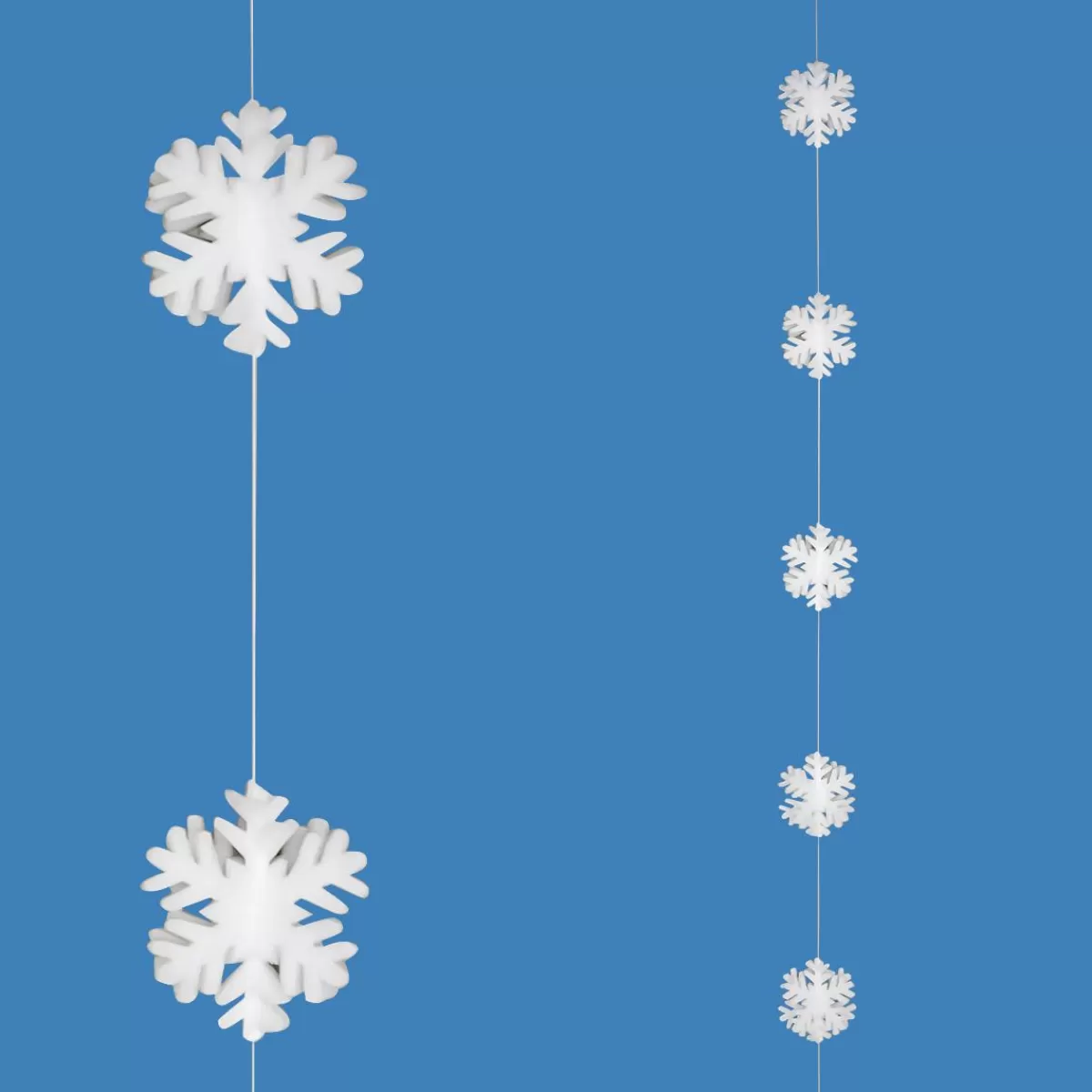 DecoWoerner 3D Snowflake Garland Made Of Felt 180 Cm