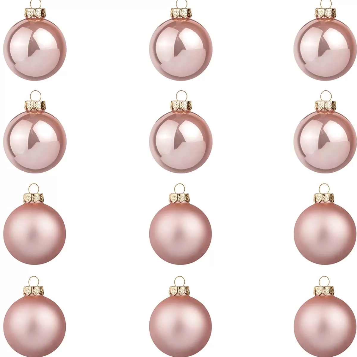 DecoWoerner Altrosé Glass Christmas Baubles 6 Cm Ø - 24 Pieces