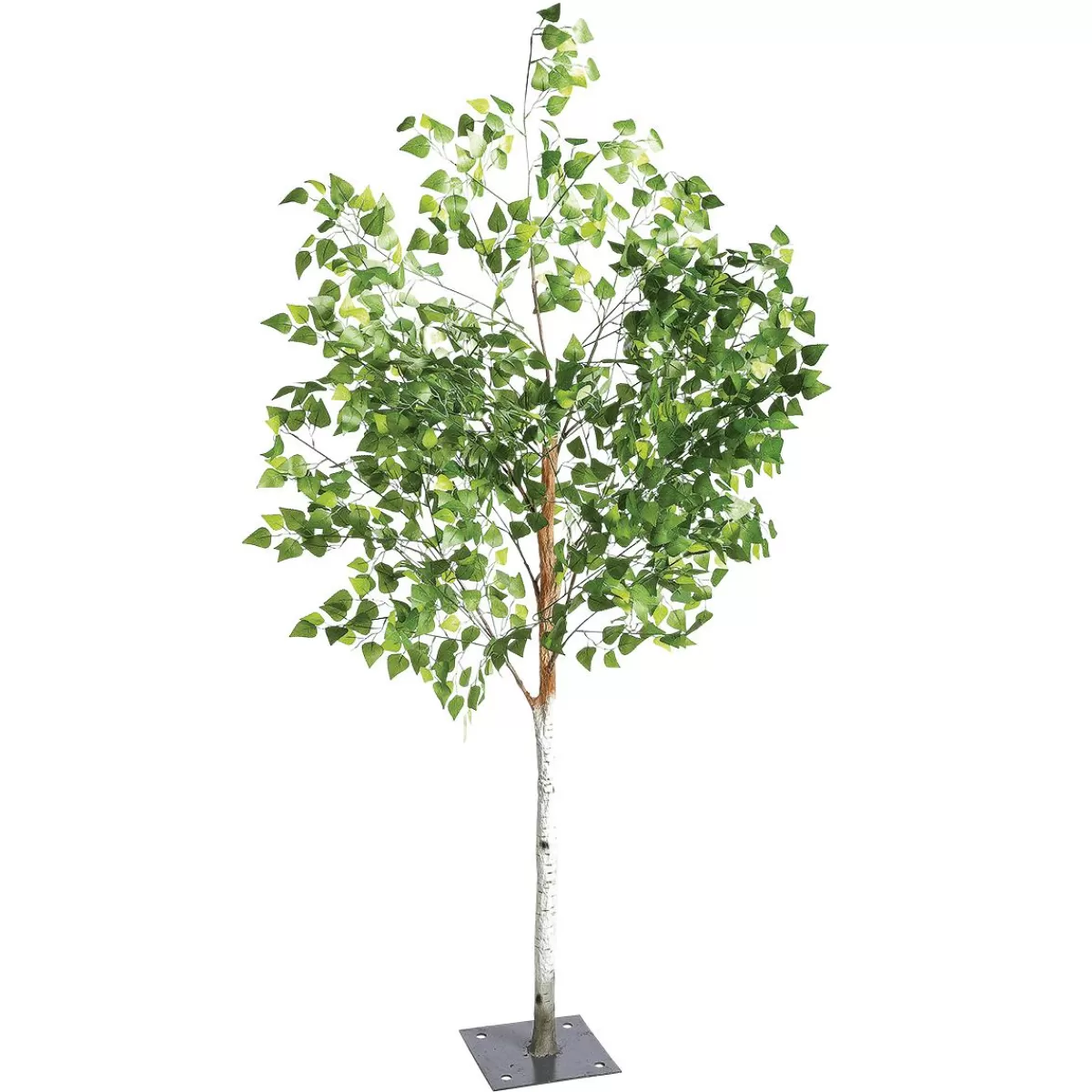 DecoWoerner Artificial Birch Tree With Stand Plate, 200 Cm