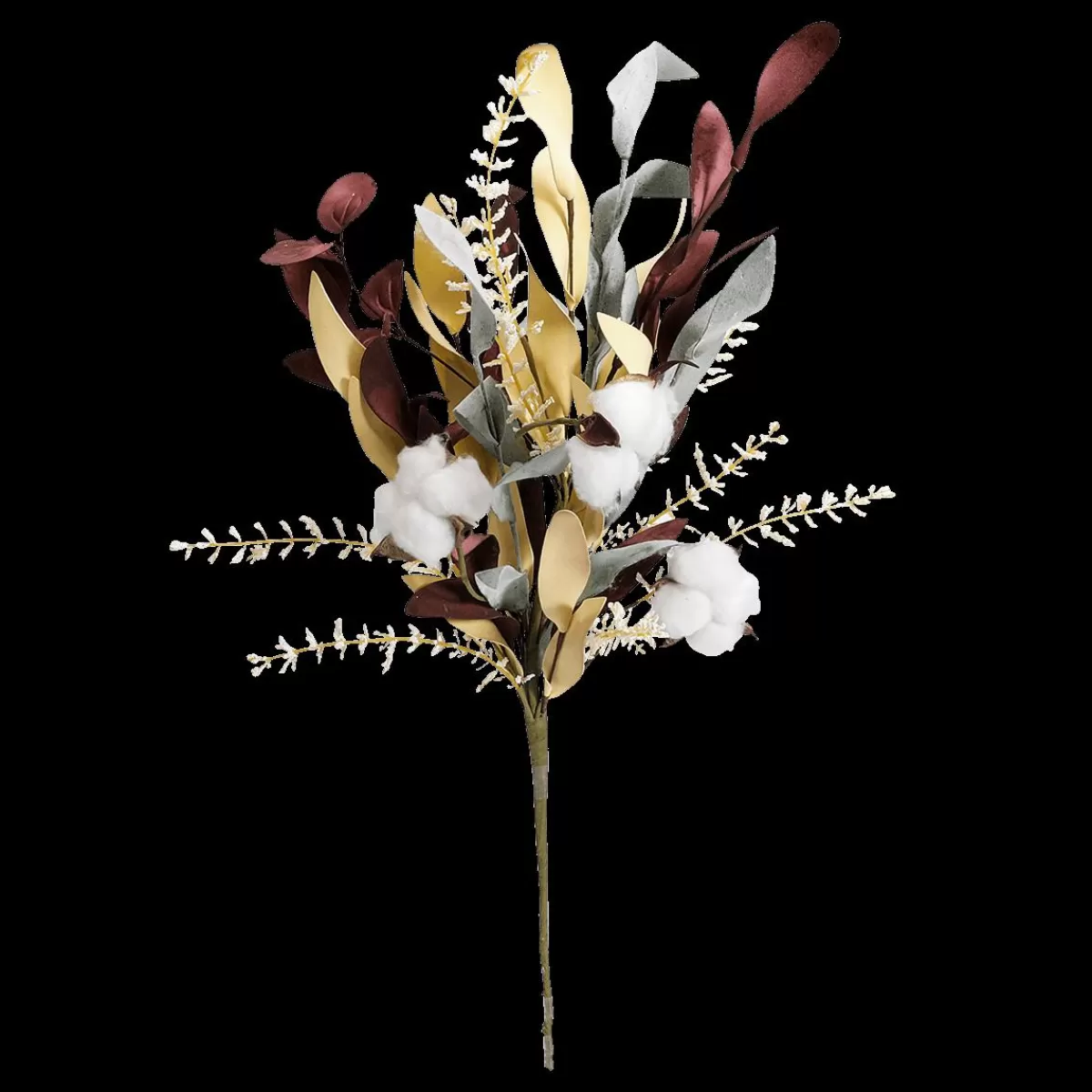 DecoWoerner Artificial Branch "Cotton Flower Grass Mix" 25 X 58 Cm