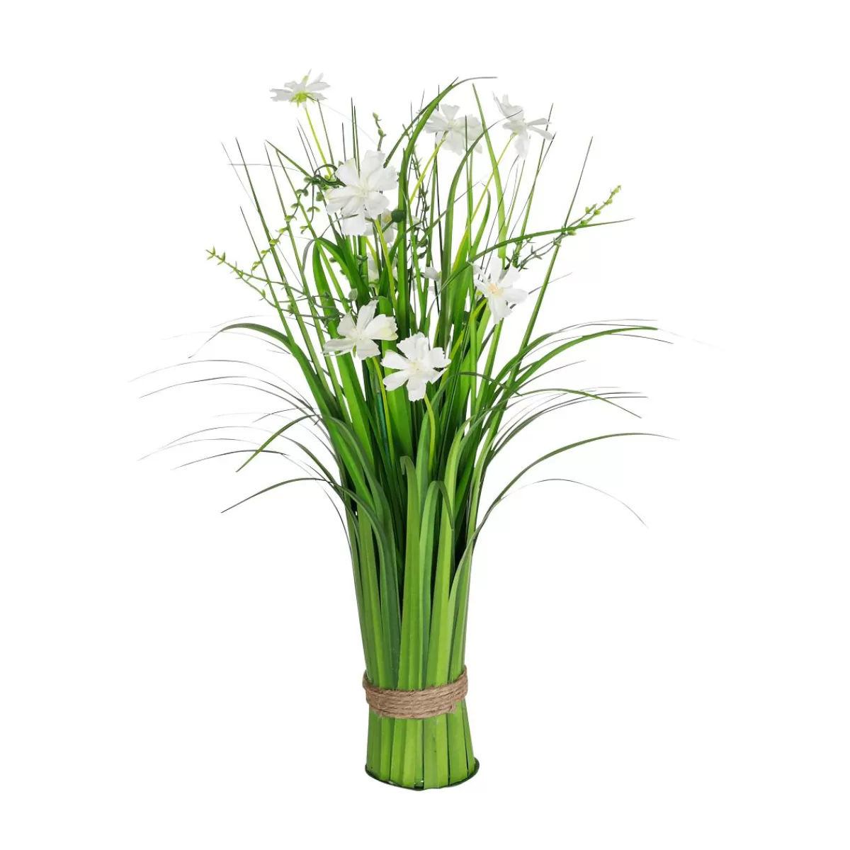 DecoWoerner Artificial Deco Grass With Flowers 48 Cm