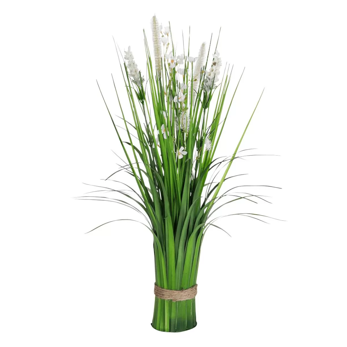 DecoWoerner Artificial Deco Grass With Flowers 48 Cm