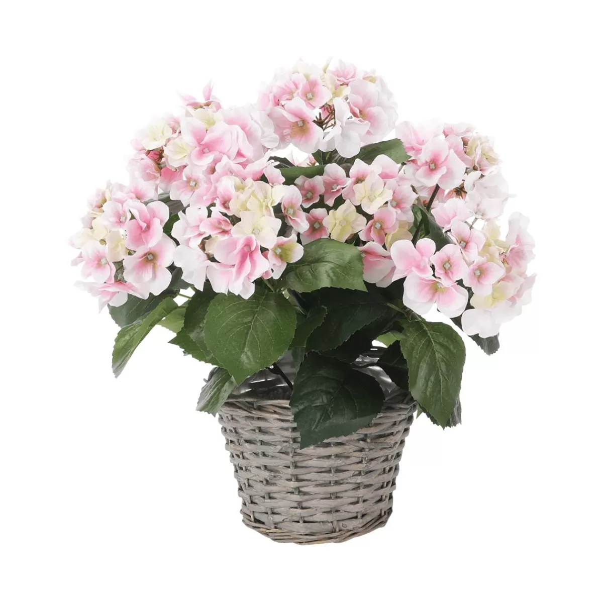 DecoWoerner Artificial Deco Hydrangea In Basket 44 Cm