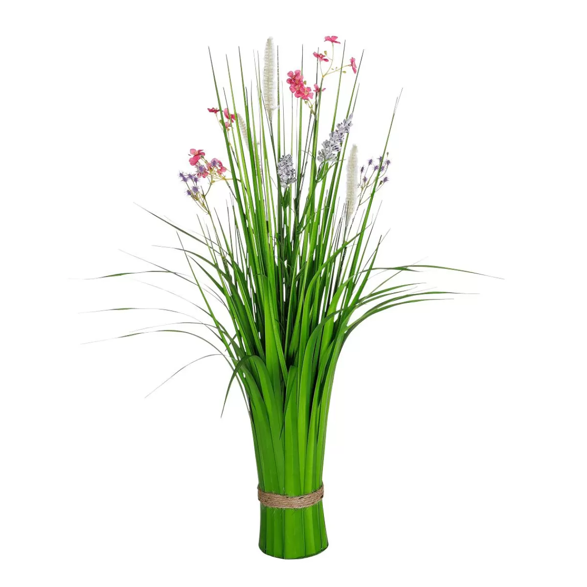 DecoWoerner Artificial Decorative Grass With Flowers 65 Cm