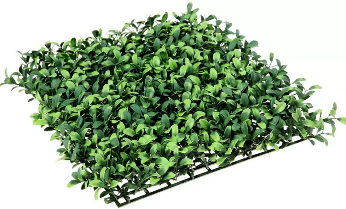 DecoWoerner Artificial Deluxe Boxwood Panel, 25 X 25 Cm