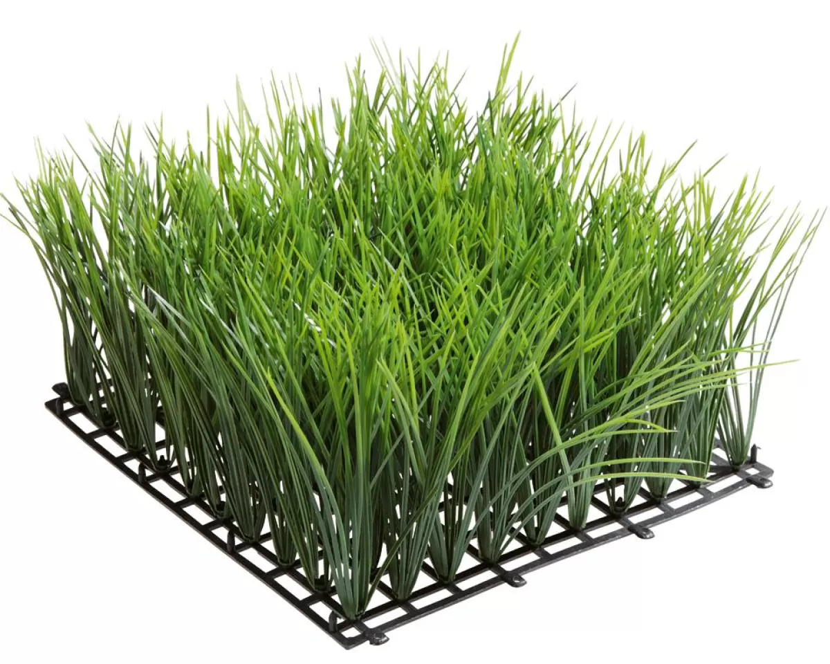 DecoWoerner Artificial Deluxe Grass Panel, 25 X 25 Cm