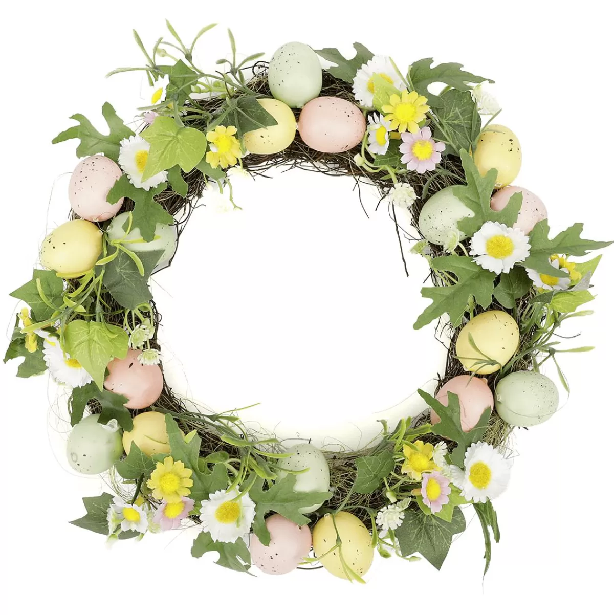 DecoWoerner Artificial Easter Egg Wreath In Pastel Colors 32 Cm Ø