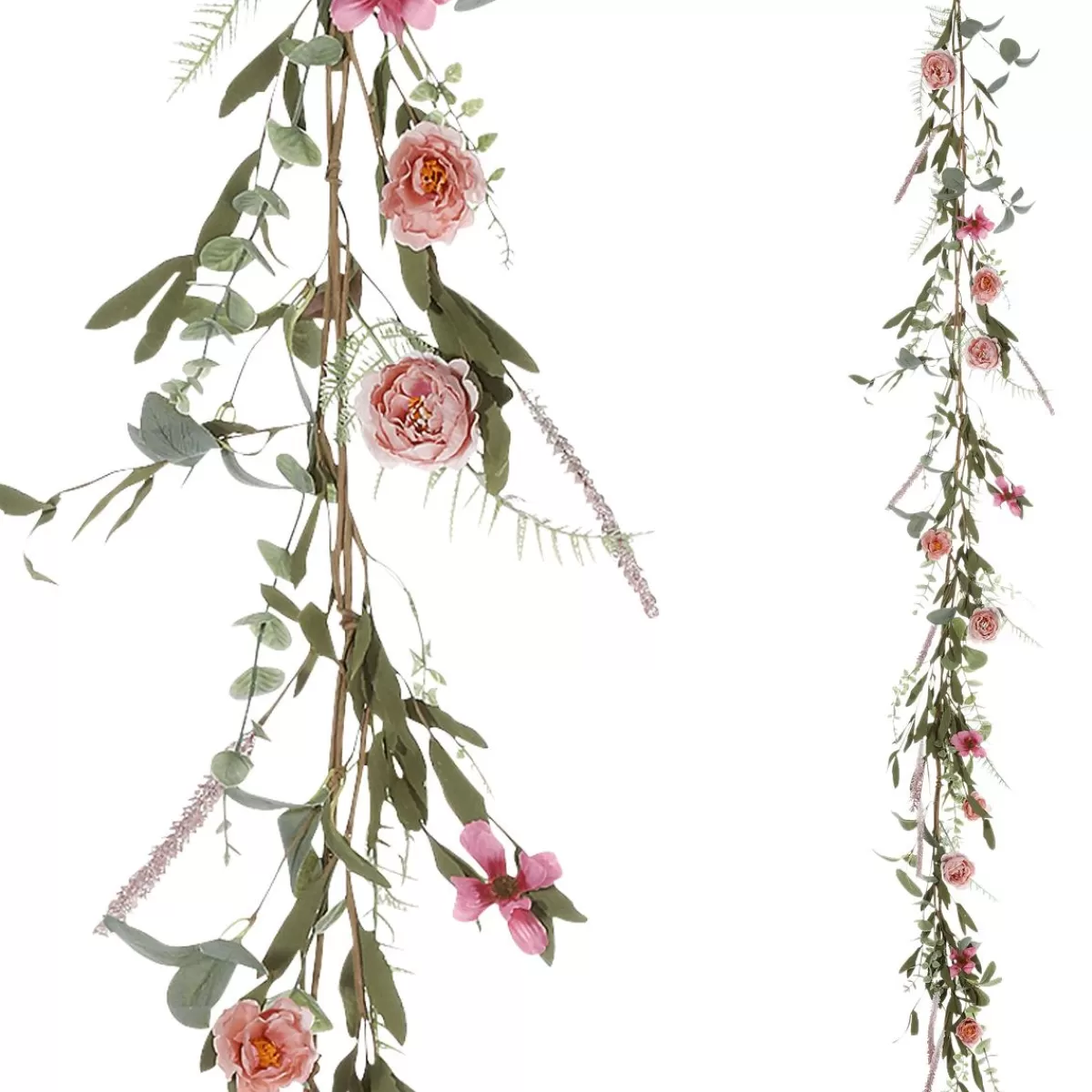 DecoWoerner Artificial Eucalyptus Rose Garland 183 Cm