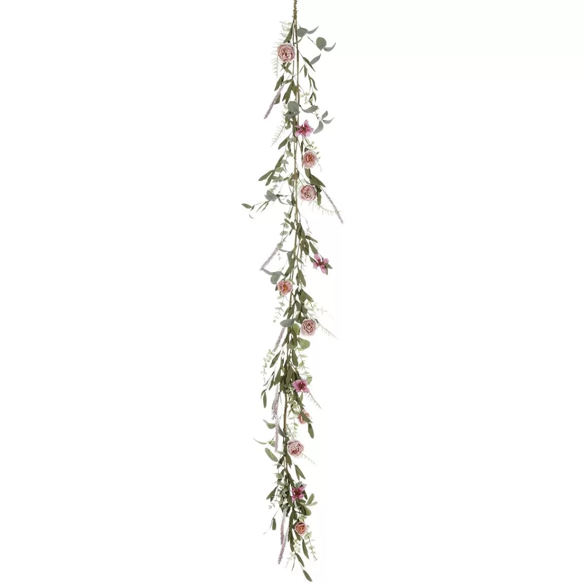 DecoWoerner Artificial Eucalyptus Rose Garland 183 Cm