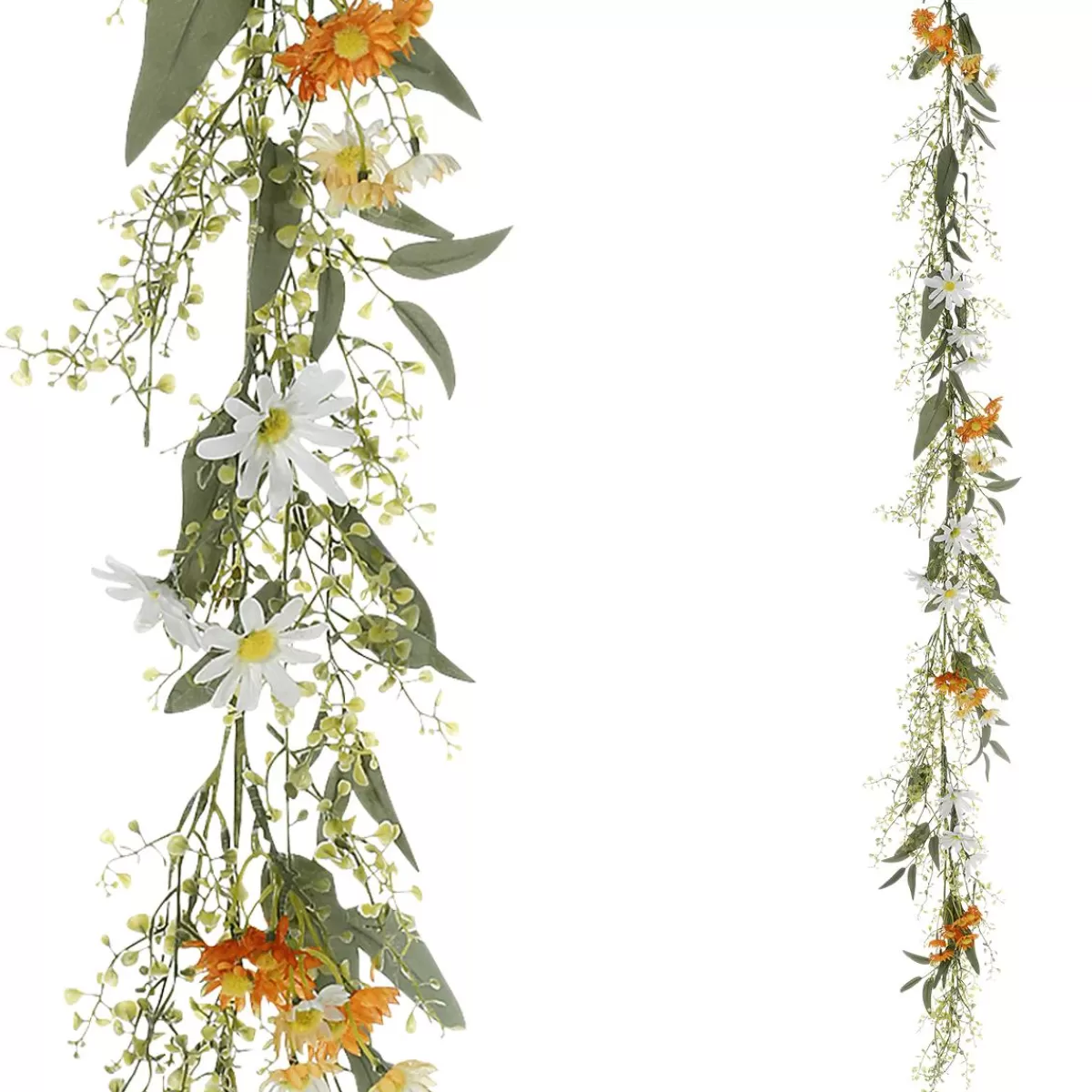 DecoWoerner Artificial Field Flower Garland Artificial Vine - White 158 Cm