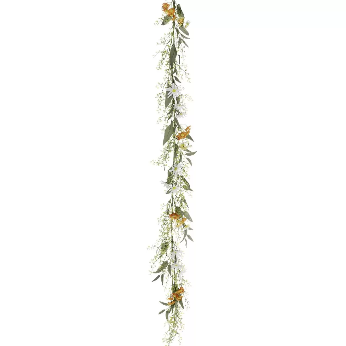 DecoWoerner Artificial Field Flower Garland Artificial Vine - White 158 Cm