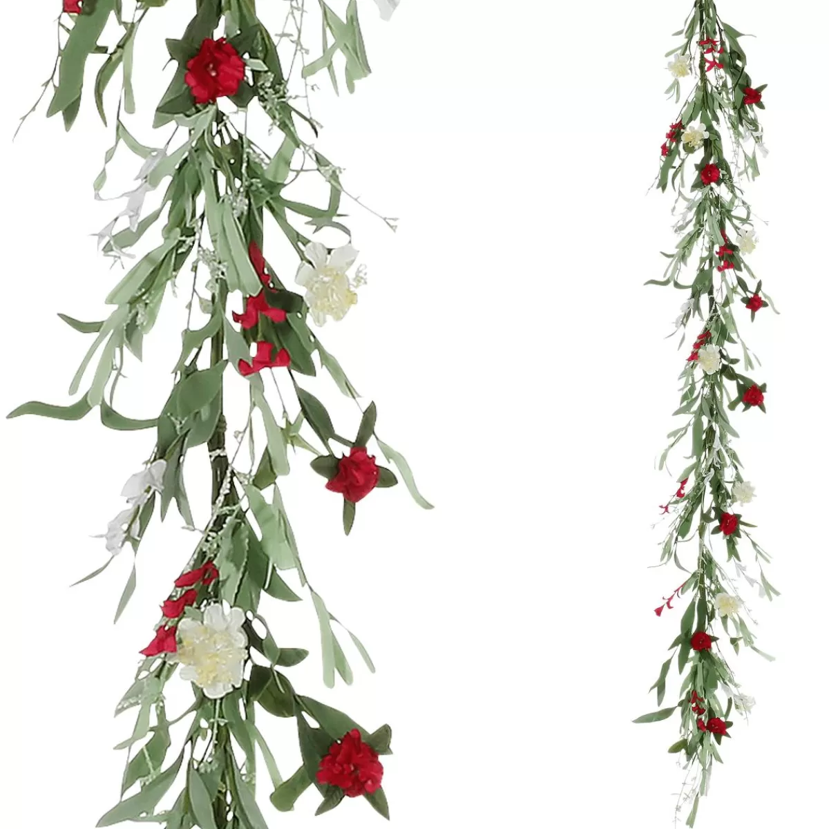 DecoWoerner Artificial Field Flower Garland Artificial Vine Red White 158 Cm