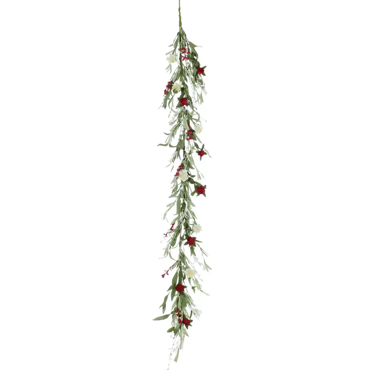 DecoWoerner Artificial Field Flower Garland Artificial Vine Red White 158 Cm