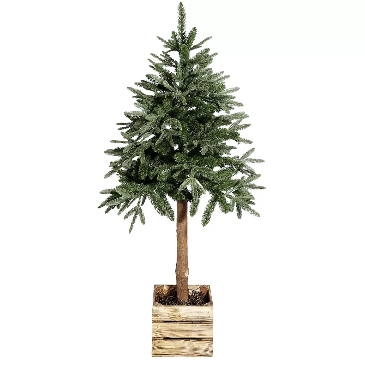 DecoWoerner Artificial Fir Tree In A Wooden Cube