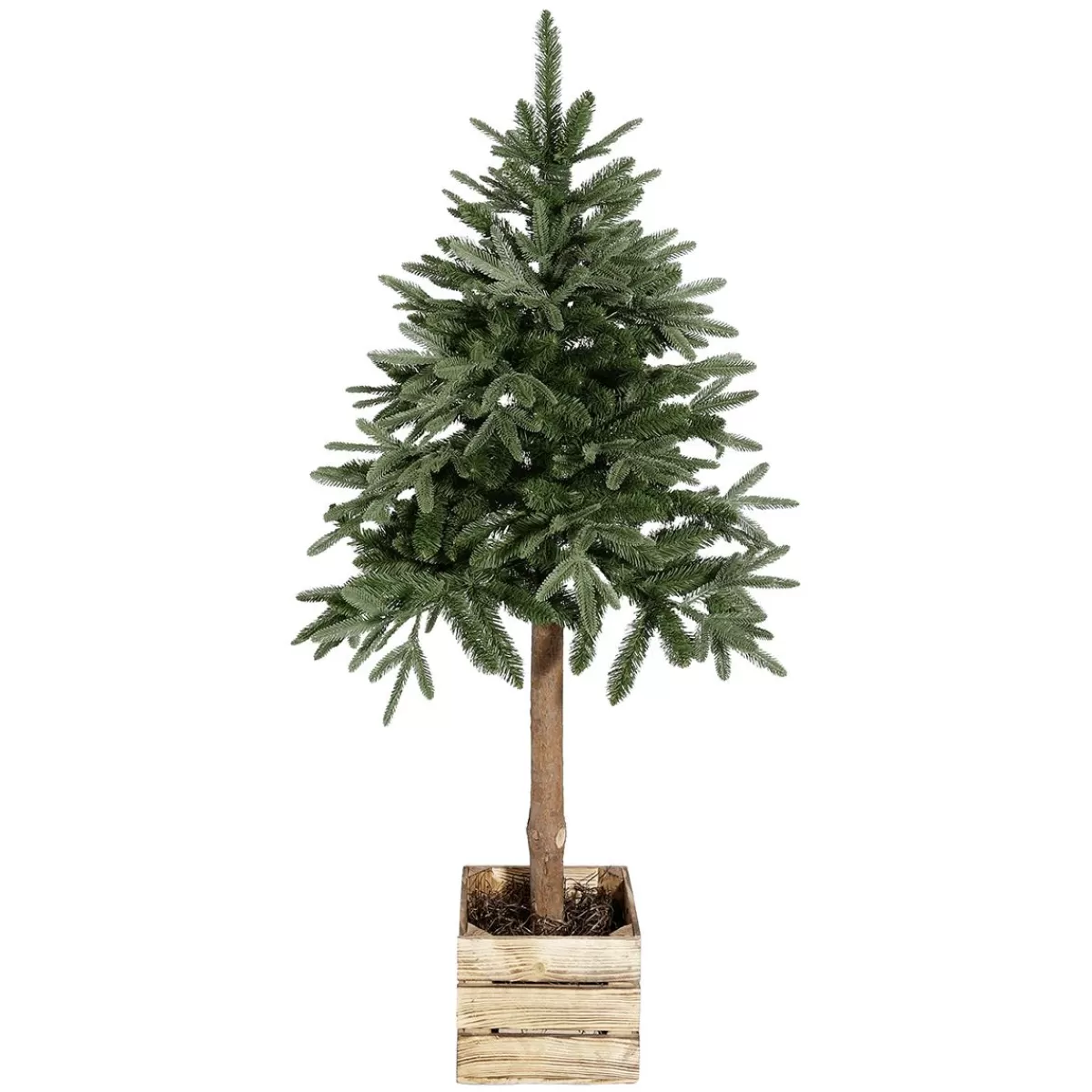 DecoWoerner Artificial Fir Tree In A Wooden Cube