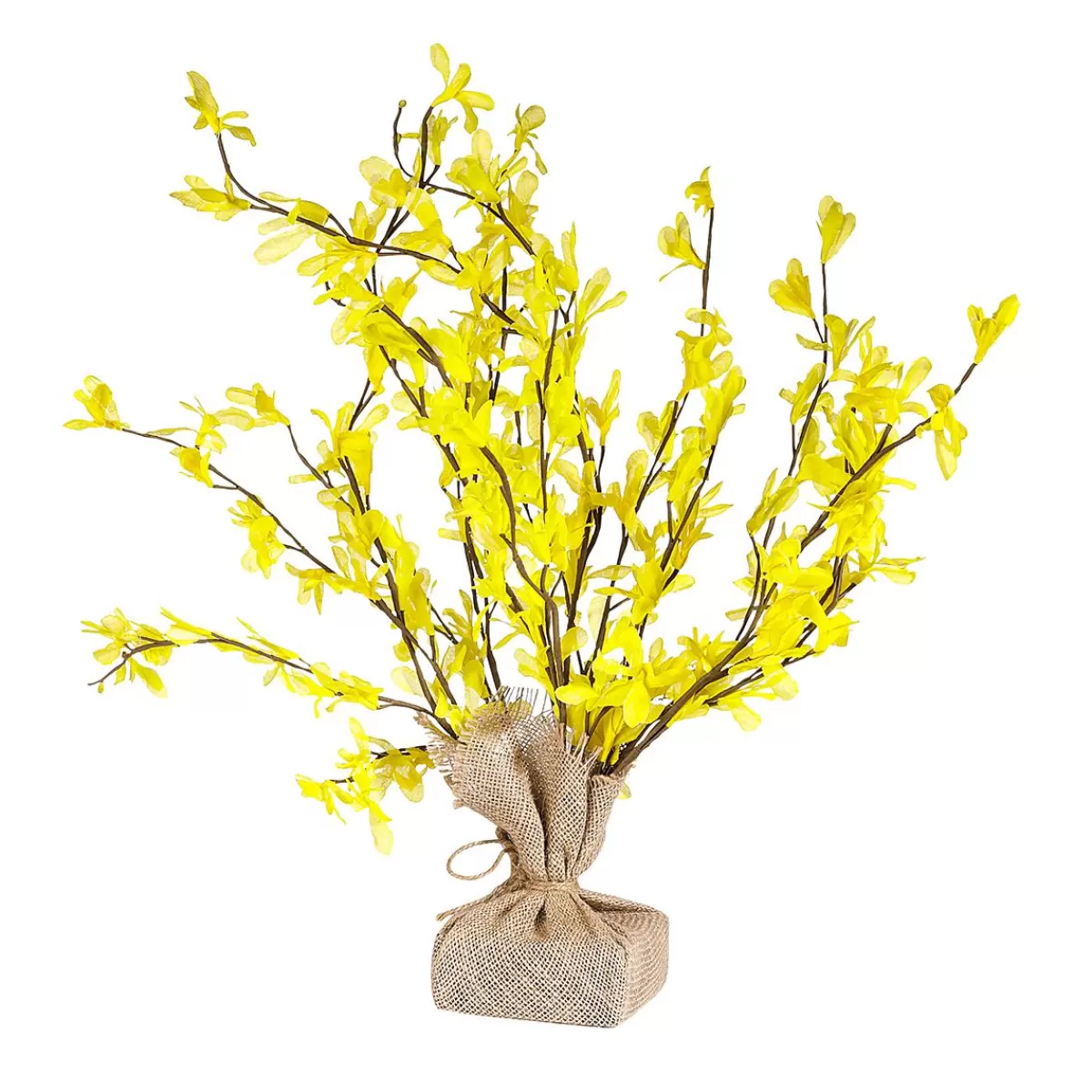 DecoWoerner Artificial Forsythia Twigs Tied In Jute 16 Cm