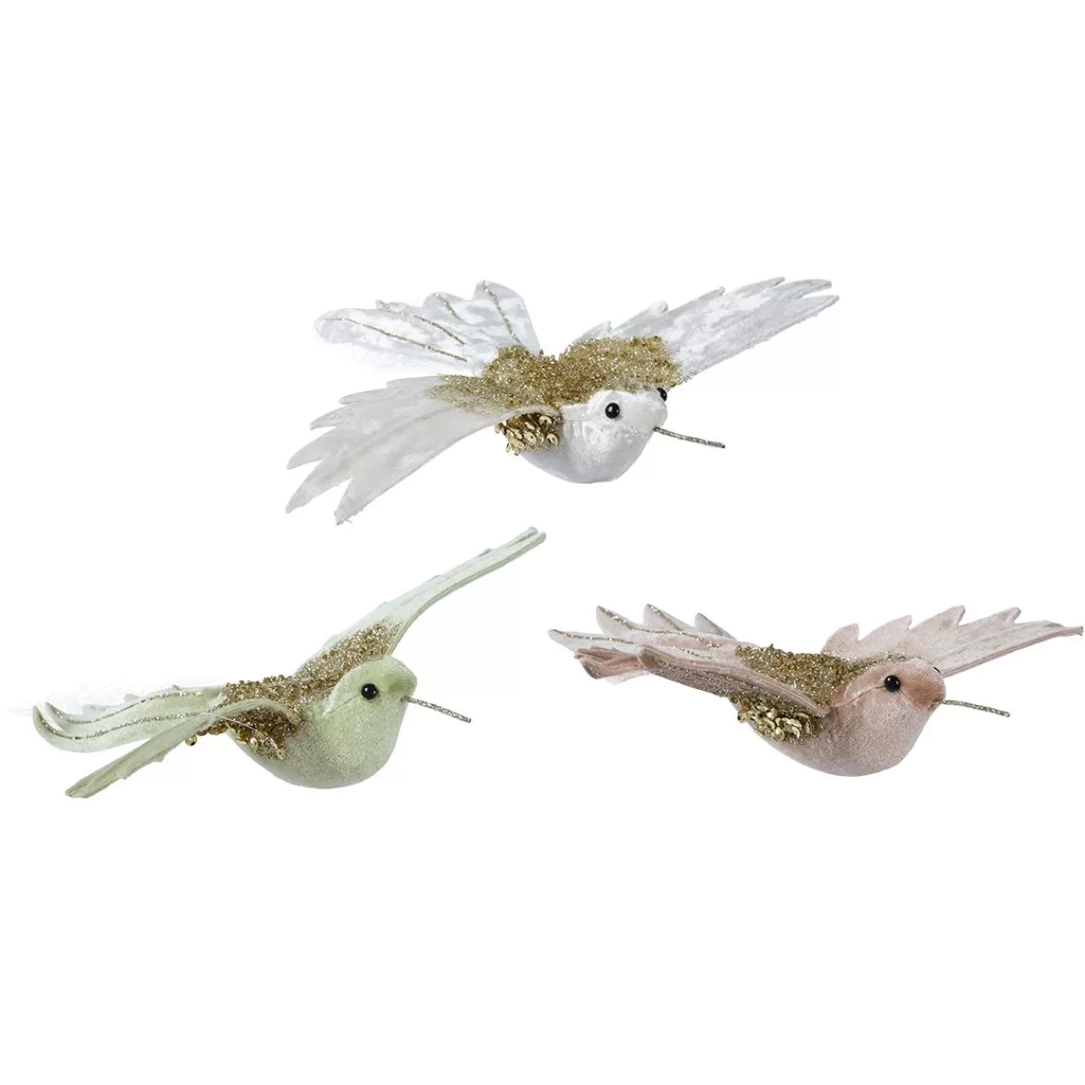 DecoWoerner Artificial Hummingbirds With Clip 23 Cm, 3 Pieces