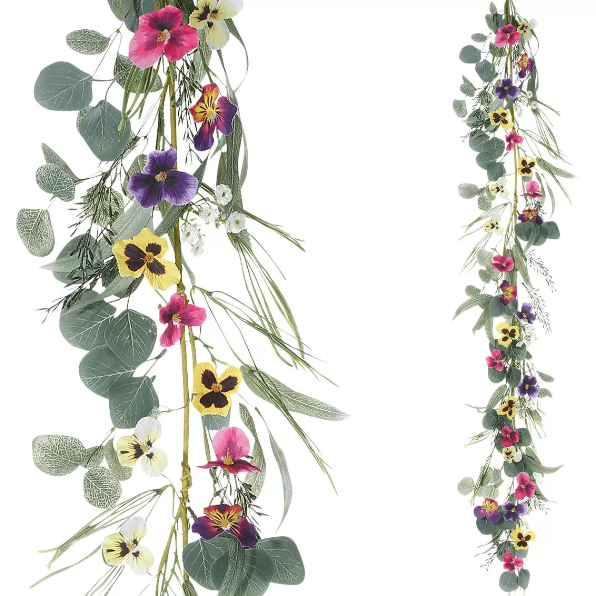 DecoWoerner Artificial Pansy Garland Flower Vine Colourful 155 Cm