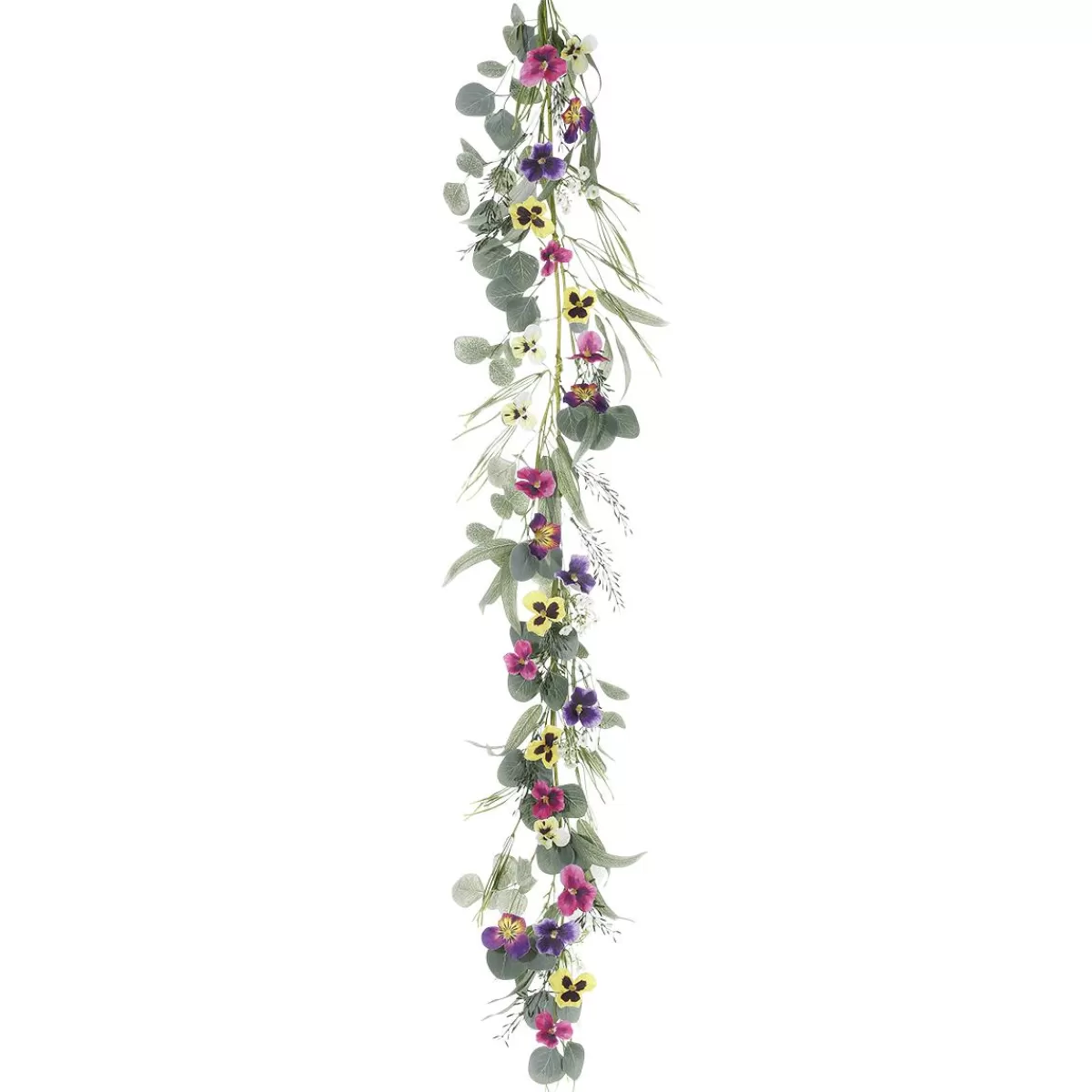 DecoWoerner Artificial Pansy Garland Flower Vine Colourful 155 Cm