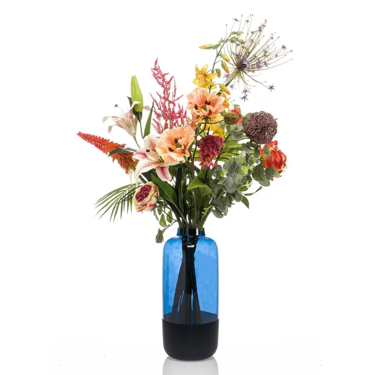 DecoWoerner Artificial Poppy-rose-lily Mix Bouquet