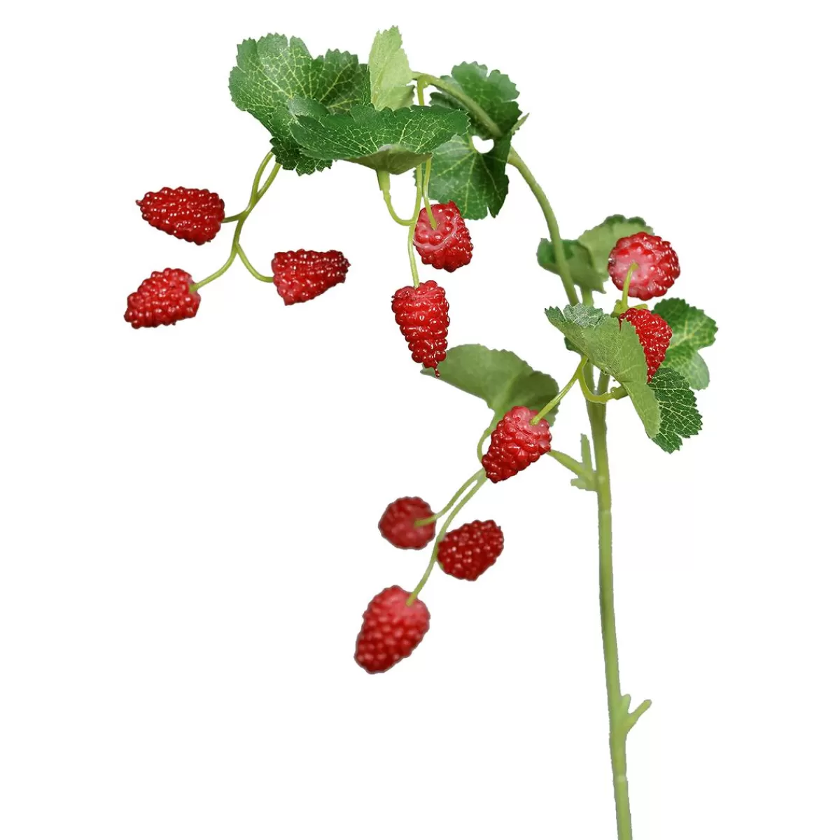 DecoWoerner Artificial Raspberry Branch 64 Cm With 10 Fruits