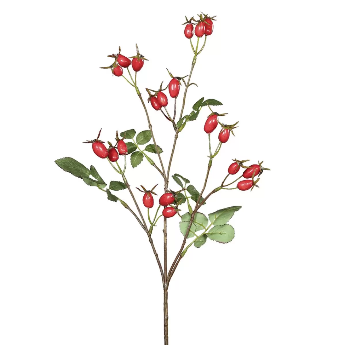 DecoWoerner Artificial Rosehip Branch 66 Cm