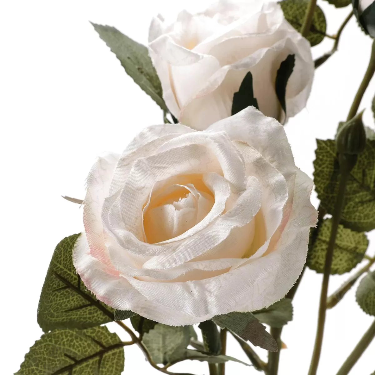 DecoWoerner Artificial Rose Branch, 73 Cm, Cream