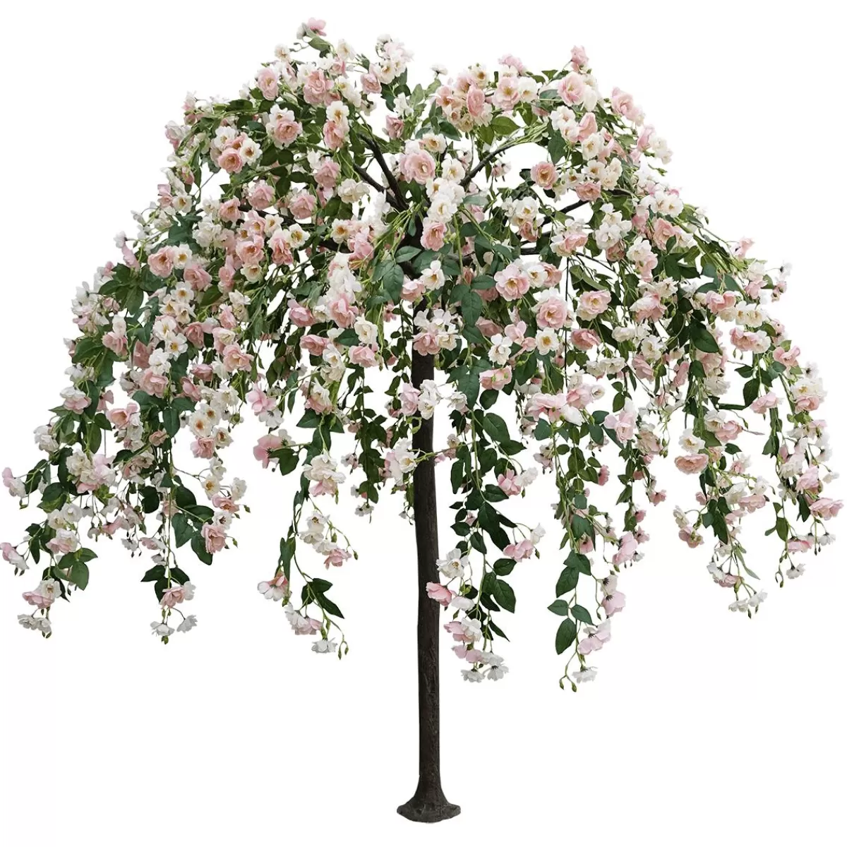 DecoWoerner Artificial Rose Tree White/rose, 210 Cm