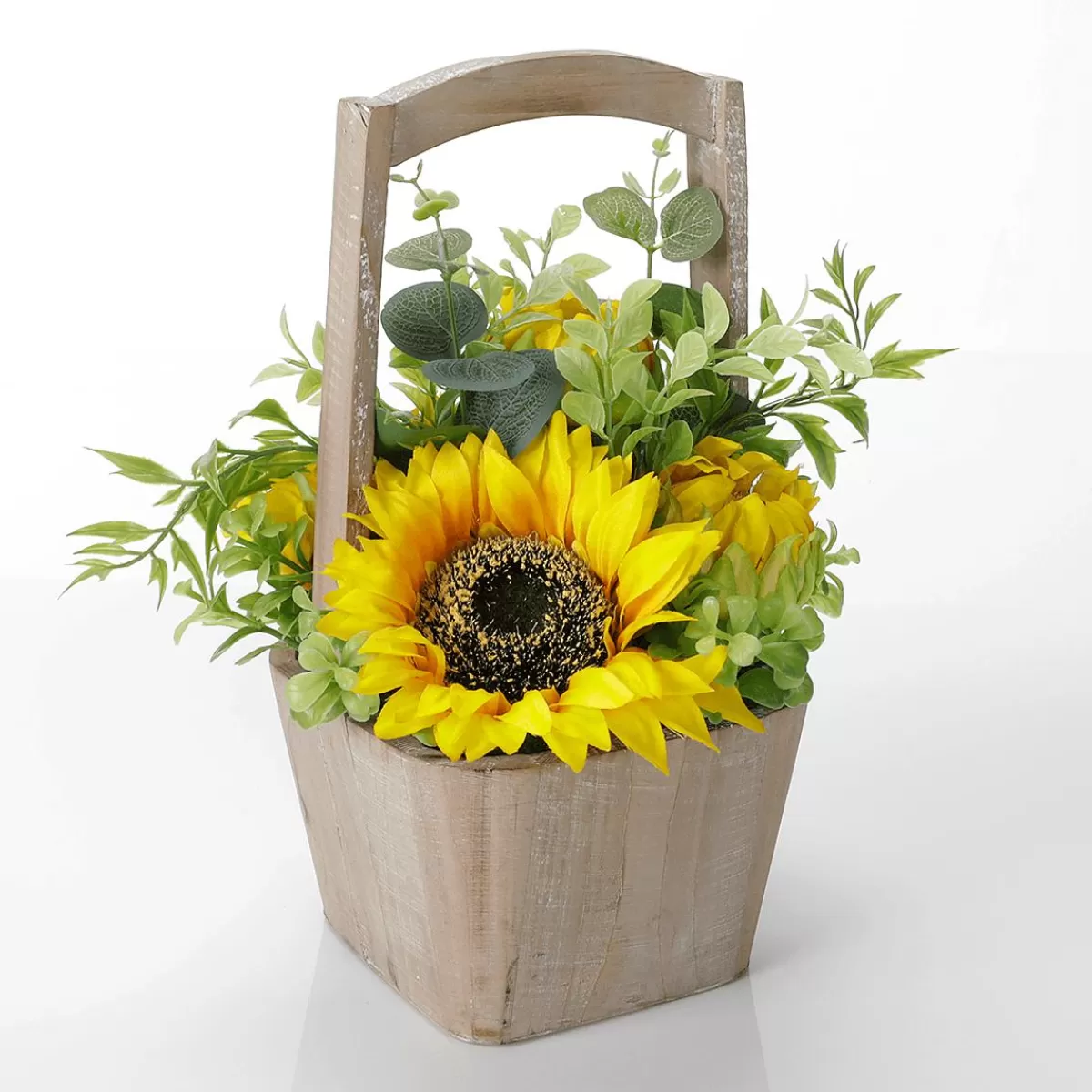 DecoWoerner Artificial Sunflowers In Basket 31 Cm