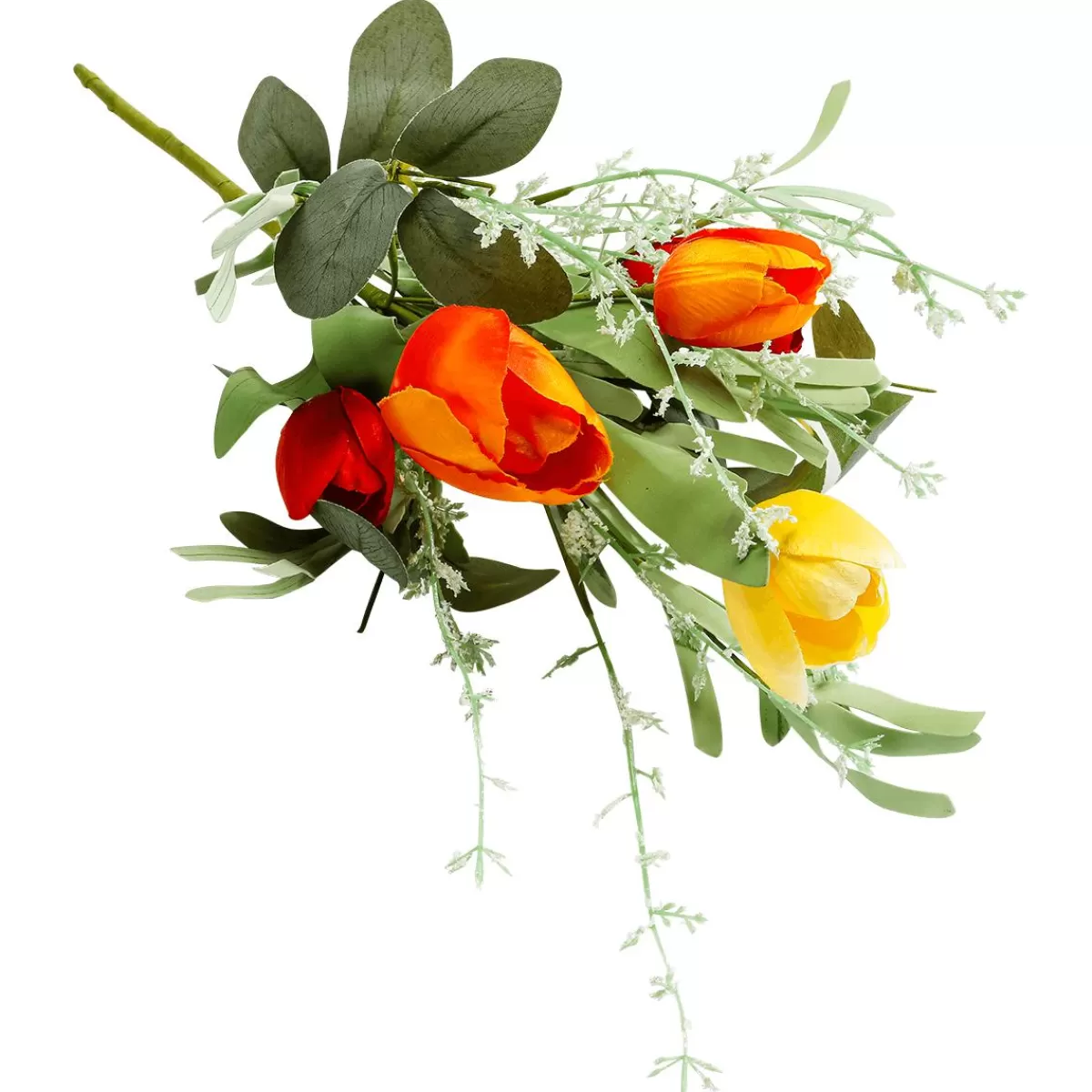 DecoWoerner Artificial Tulip Sage Bouquet Orange Green 30 X 12 X 43 Cm (W X L X H)