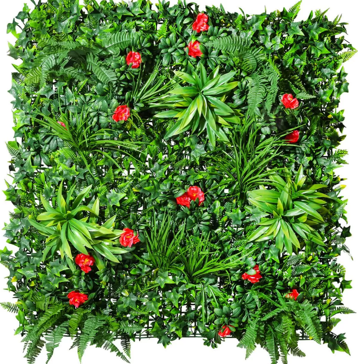 DecoWoerner Artificial Wall Grass-flower Mix, 1 X 1 M