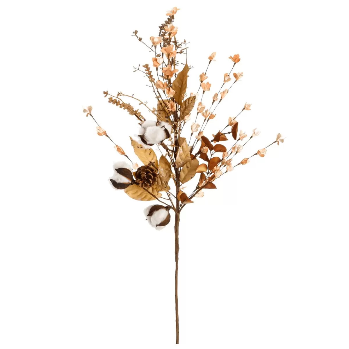 DecoWoerner Autumn Branch With Cotton 80 Cm