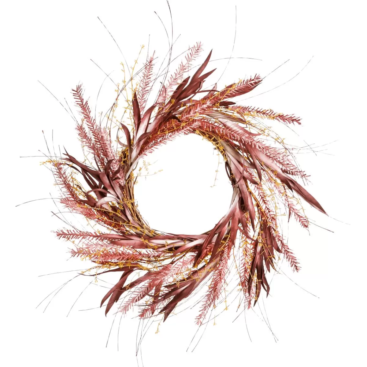 DecoWoerner Autumn XXL Decorative Wreath Lampbush Grass Mix With Eucalyptus Ø 70 Cm