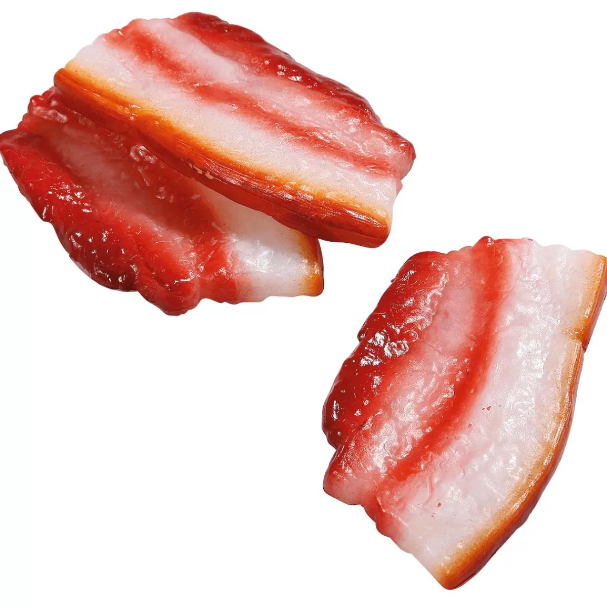 DecoWoerner Bacon Slices Food Replica, 8 Cm, 3 Pcs