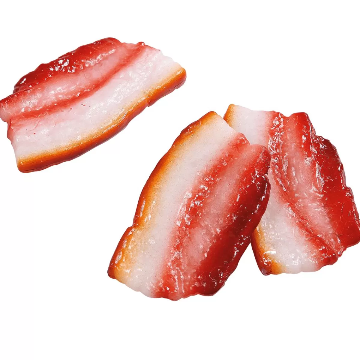 DecoWoerner Bacon Slices Food Replica, 8 Cm, 3 Pcs