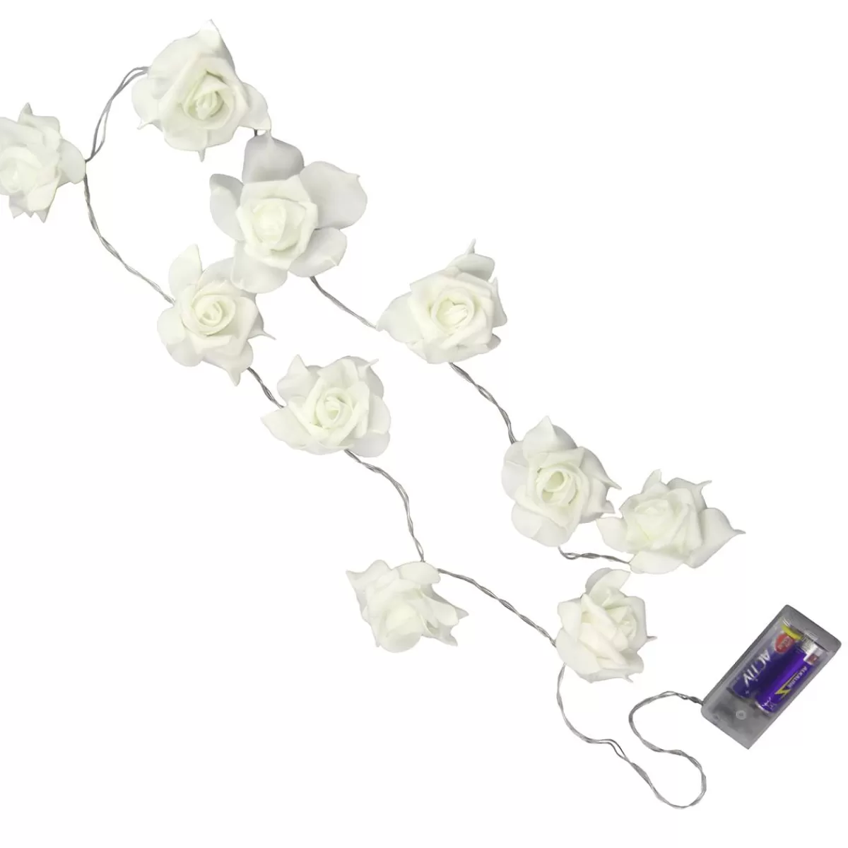 DecoWoerner Battery Light Chain With Roses 110 Cm