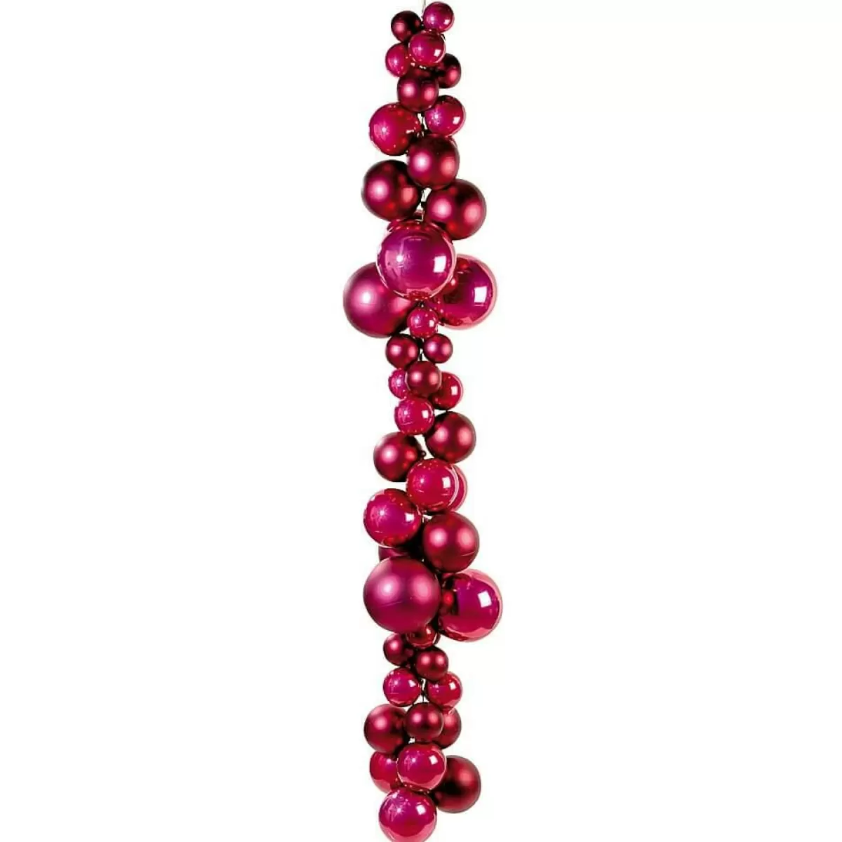 DecoWoerner Berry Shiny Christmas Baubles Made Of Flame Retardant Plastic, 10 Cm Ø - 6 Pcs.