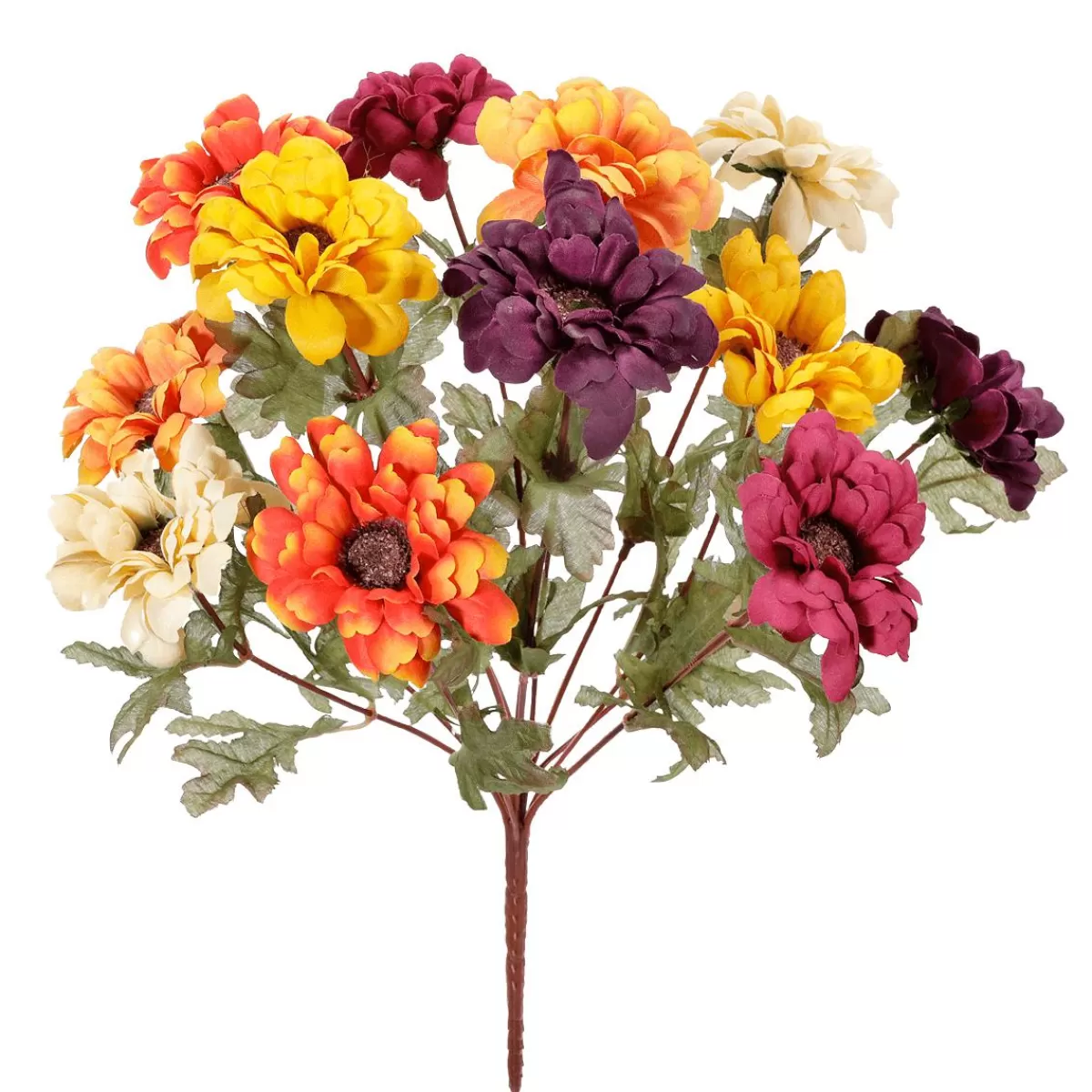 DecoWoerner Bouquet Of Artificial Flowers Zinnias, Height 37 Cm