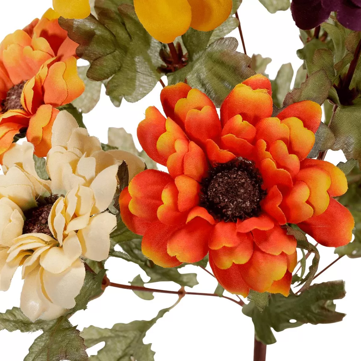 DecoWoerner Bouquet Of Artificial Flowers Zinnias, Height 37 Cm