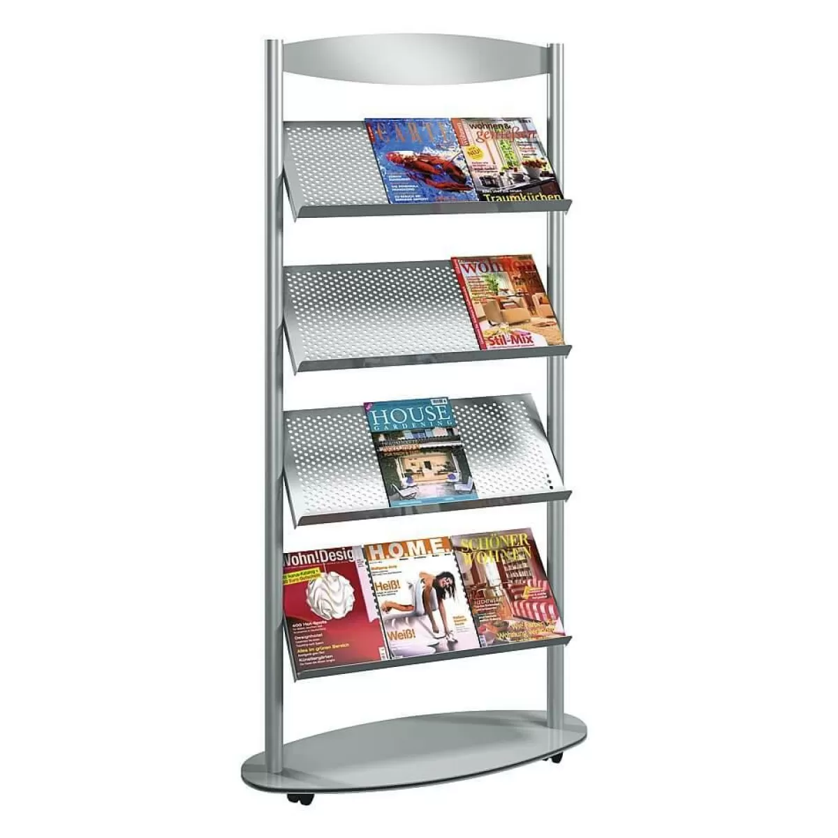 DecoWoerner Brochure Shelf "Alu Design", 12 X A4