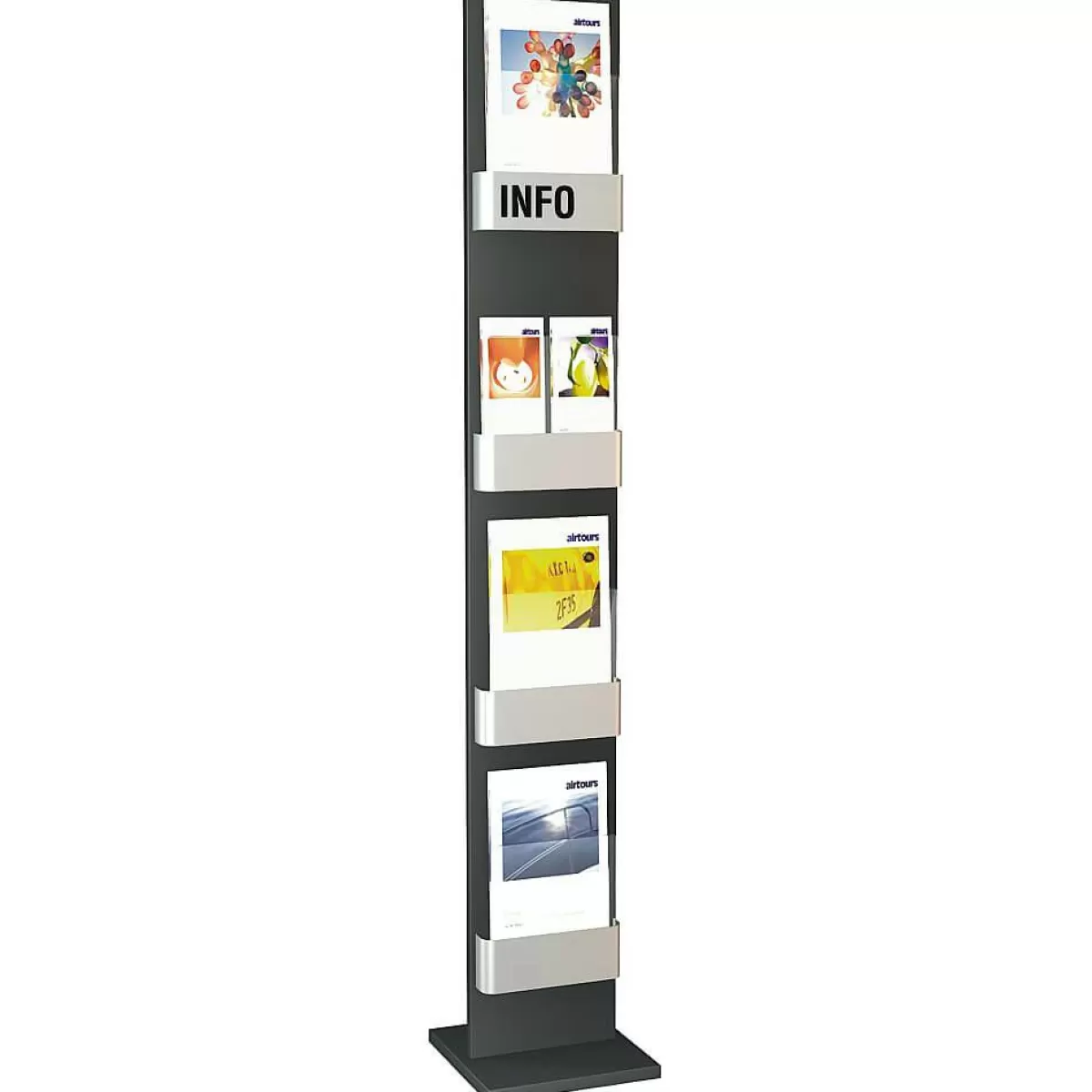 DecoWoerner Brochure Stand, 175 Cm, 4 X A4