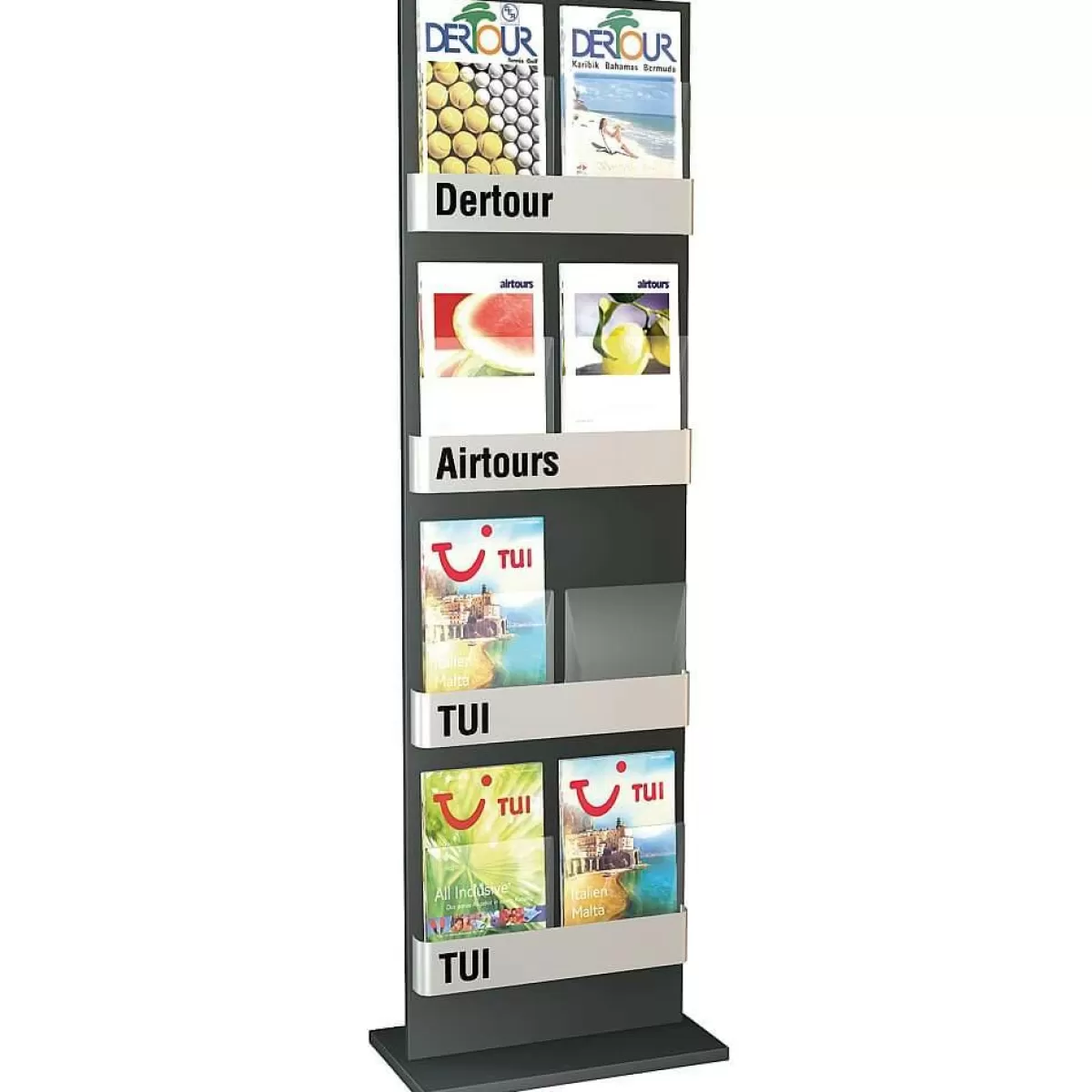 DecoWoerner Brochure Stand, 175 Cm, 8 X A4