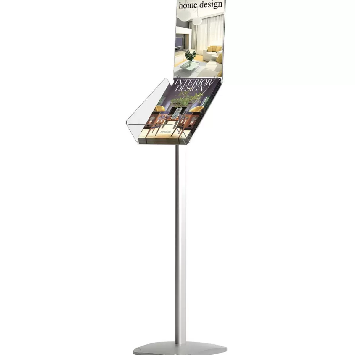 DecoWoerner Brochure Stand "Plus" With Brochure Compartment