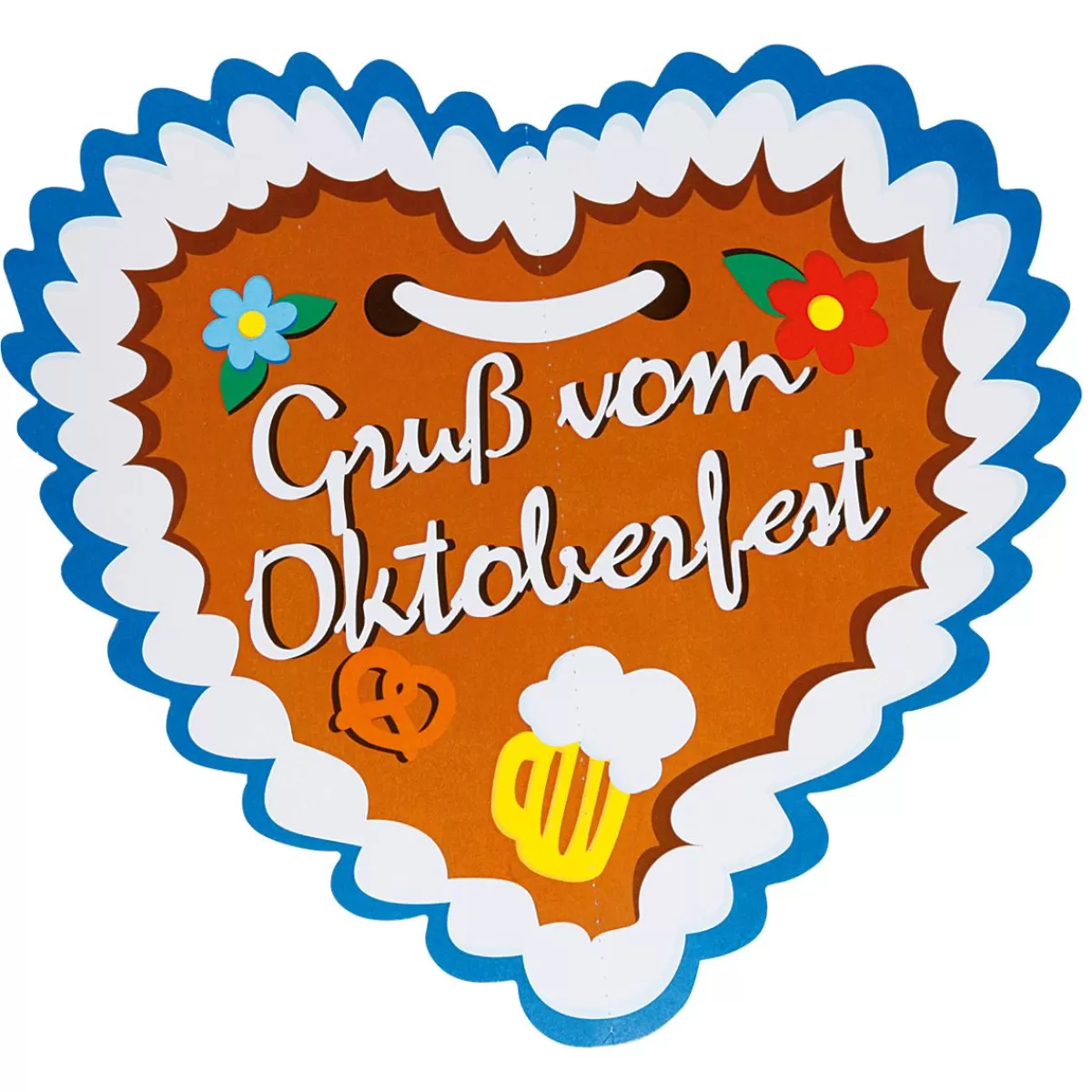 DecoWoerner Cardboard Heart Hanger "Oktoberfest" Ø 30 Cm