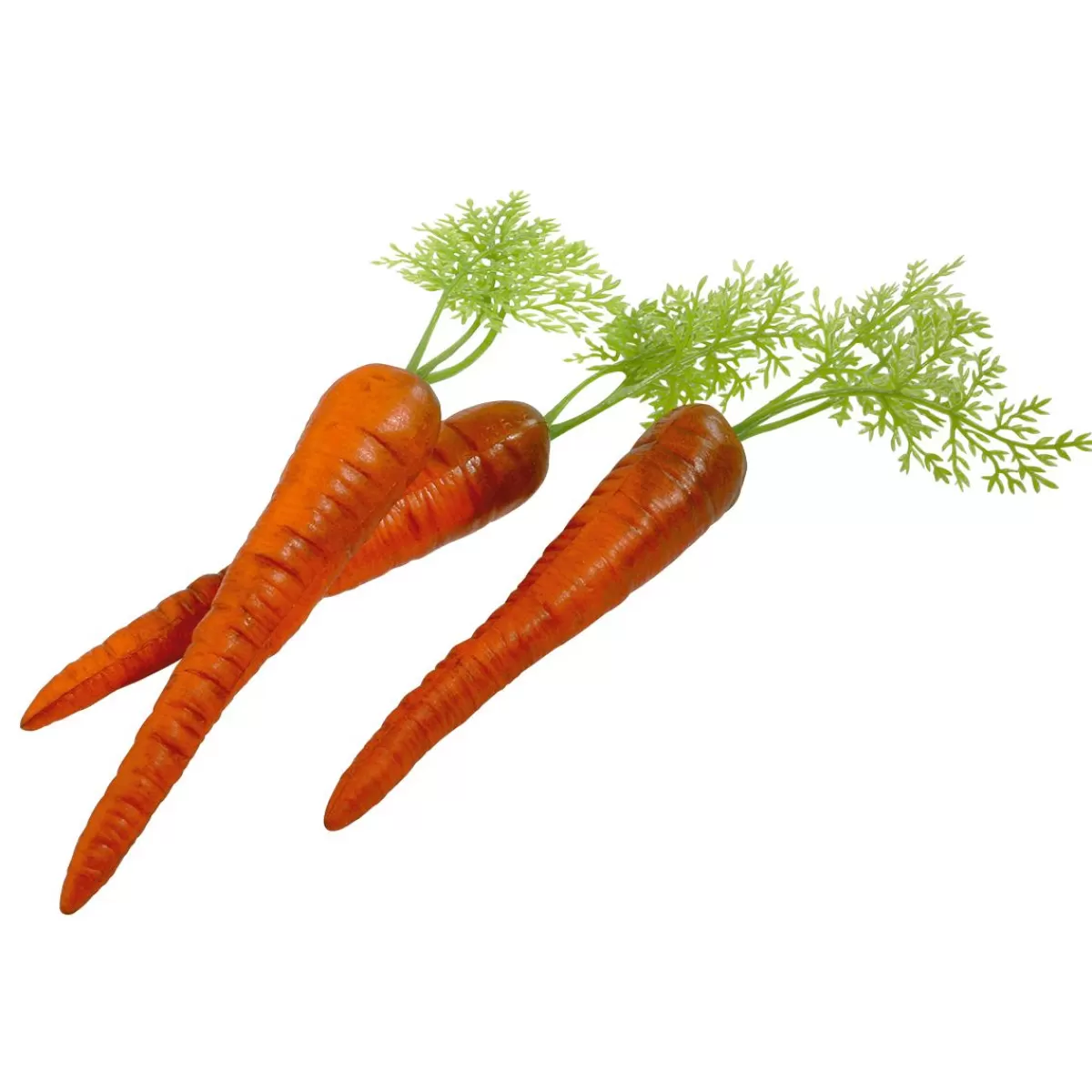 DecoWoerner Carrot With Foliage Food Replica 30 Cm, 3 Pieces