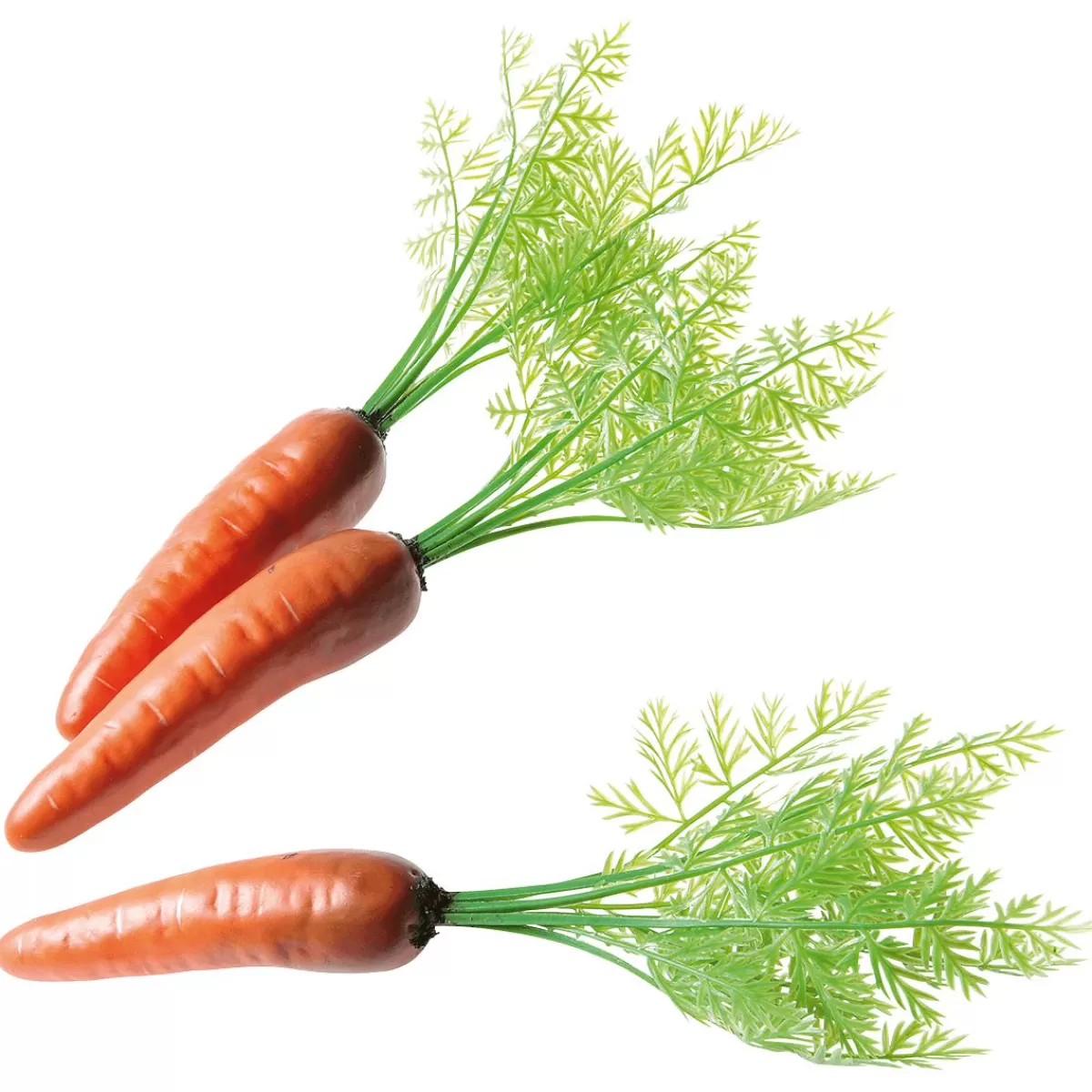 DecoWoerner Carrots With Carrot Greens Food Dummy 30 Cm, 3 Pieces