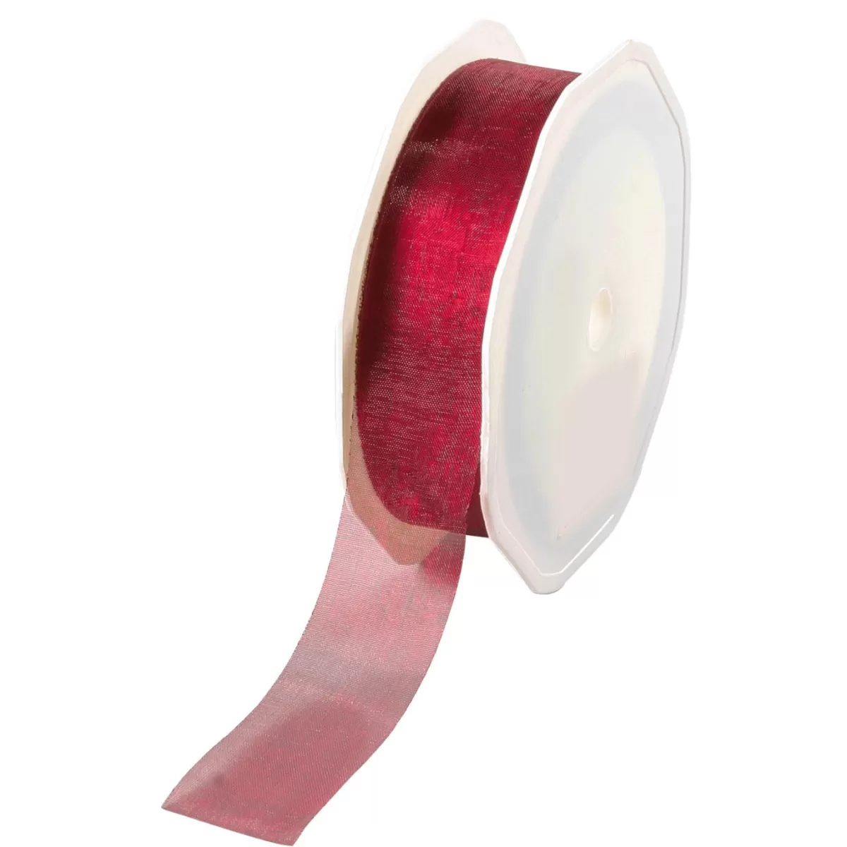 DecoWoerner Chiffon Ribbon Bordeaux, Width 25 Mm