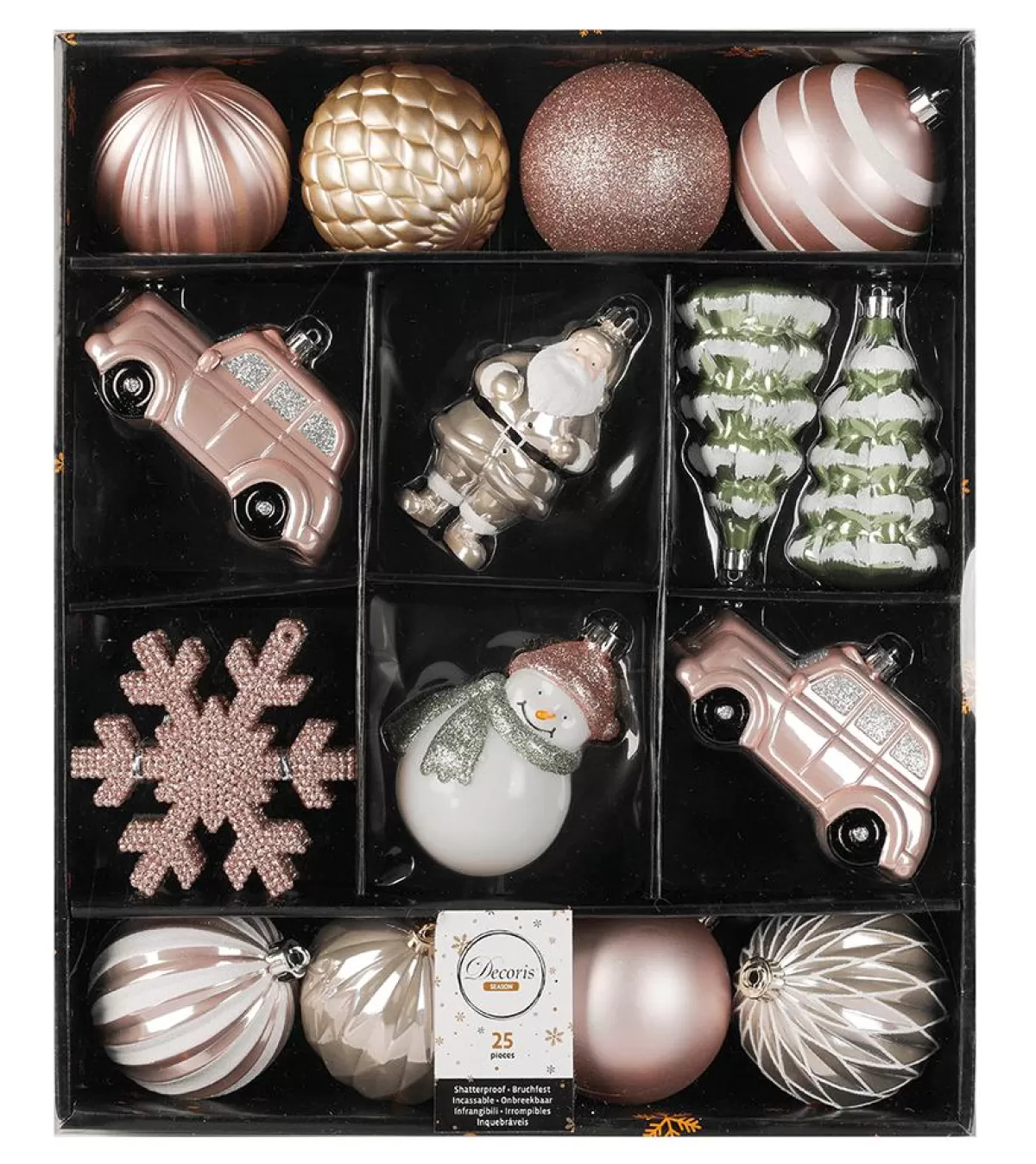 DecoWoerner Christmas Balls Mix Box 30 Pcs Ø 6 Cm