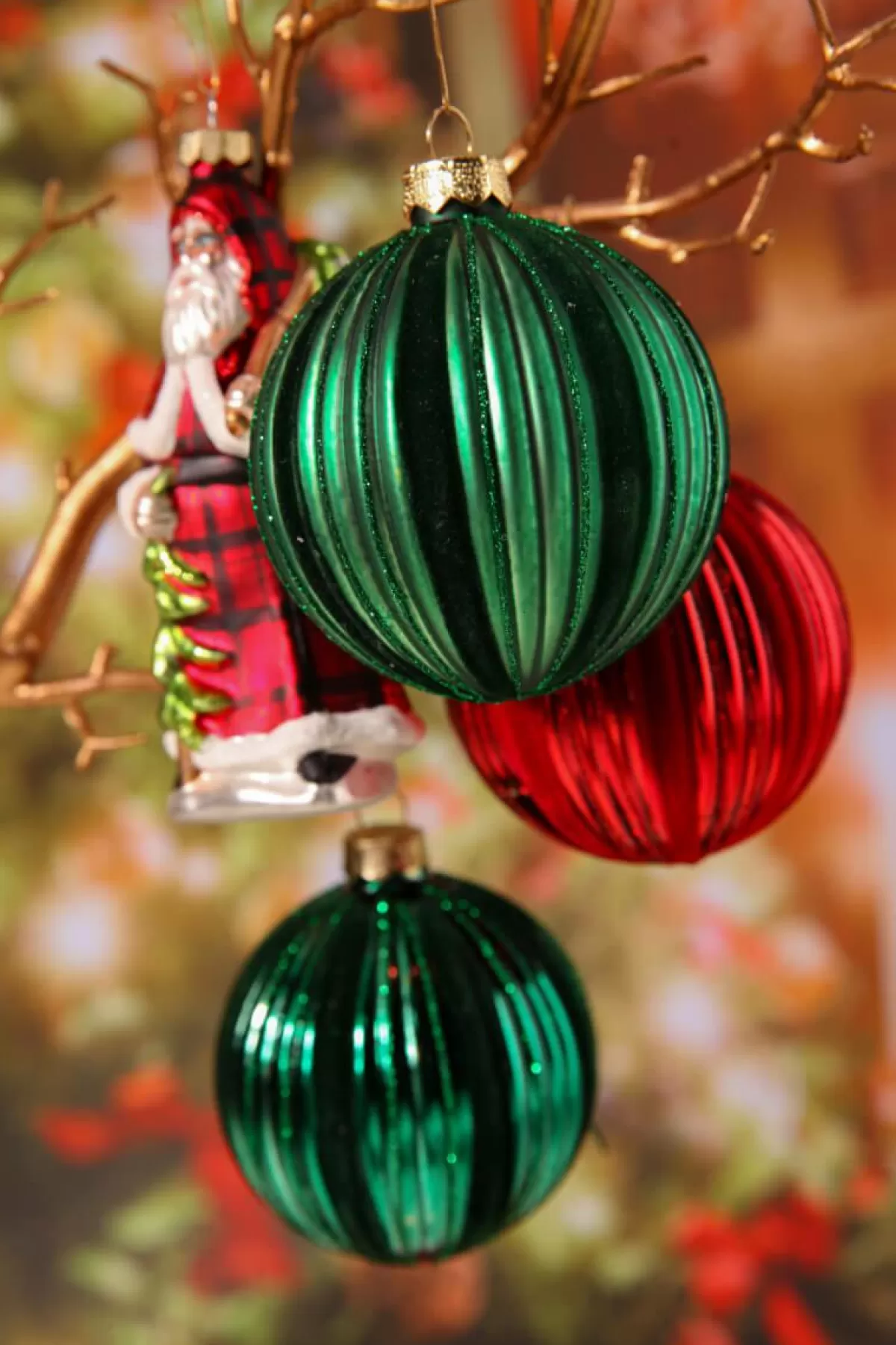 DecoWoerner Christmas Baubles Velvet , 8 Cm, 2 Pcs