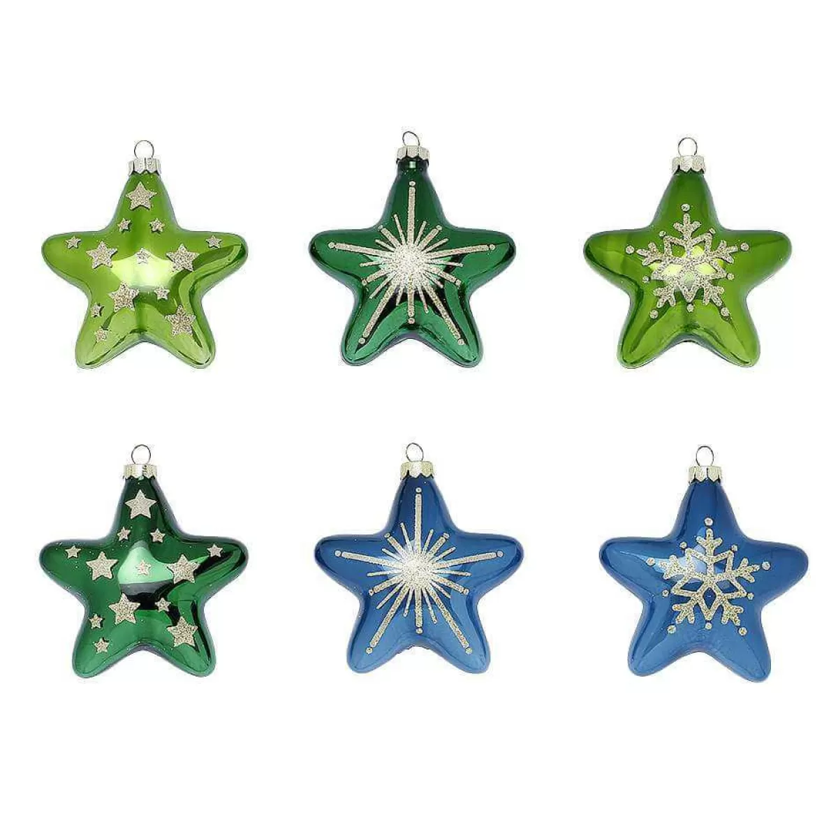 DecoWoerner Christmas Hanger "Star" Made Of Glass 8 Cm, 12 Pcs